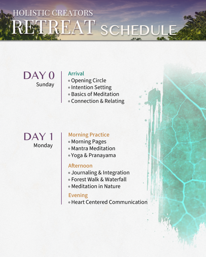 Retreat Schedule Day 0 & 1