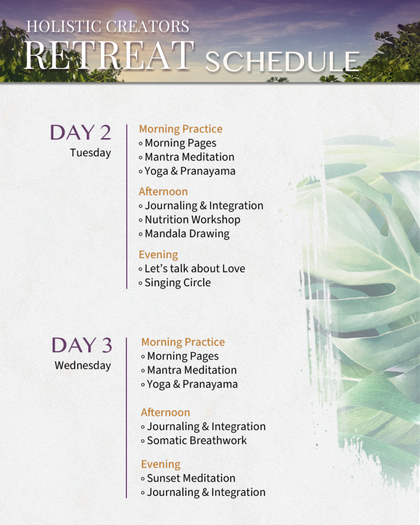 Retreat Schedule Day 2 & 3